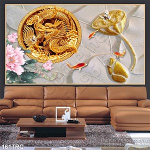 Tranh Rồng và cá chép trang trí tường