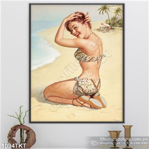 Tranh khỏa thân nghệ thuật tắm biển