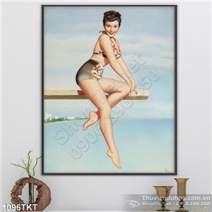 Tranh khỏa thân nghệ thuật thiếu nữ trên biển