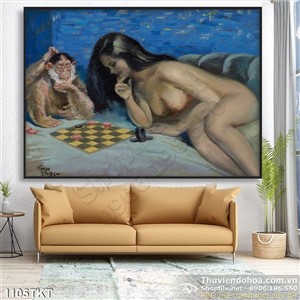 Tranh khỏa thân nghệ thuật chơi cờ vua