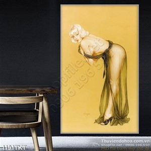 Tranh khỏa thân nghệ thuật màu nước  vũ nữ Tranh khỏa thân nghệ thuật màu nước  vũ nữ
