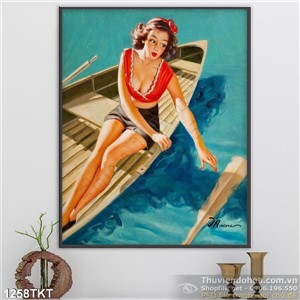 Tranh khỏa thân nghệ thuật tắm biển Tranh khỏa thân nghệ thuật tắm biển