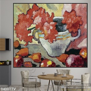 Tranh tĩnh vật hoa quả sơn dầu hiện đại
