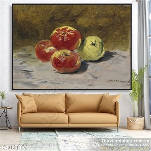 Tranh tĩnh vật hoa quả sơn dầu treo tường đẹp