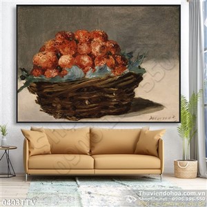 Tranh tĩnh vật hoa quả sơn dầu trang trí phòng ăn