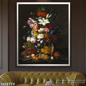 Tranh tĩnh vật hoa quả sơn dầu độc đáo