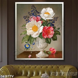 Tranh tĩnh vật hoa quả sơn dầu trang trí tường đẹp