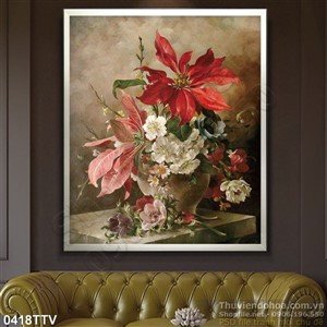 Tranh tĩnh vật hoa quả sơn dầu nghê thuật