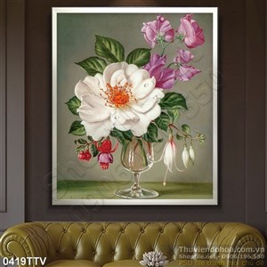 Tranh tĩnh vật hoa quả sơn dầu treo tường đẹp