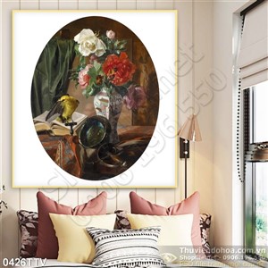 Tranh tĩnh vật hoa quả sơn dầu treo tường nghệ thuật