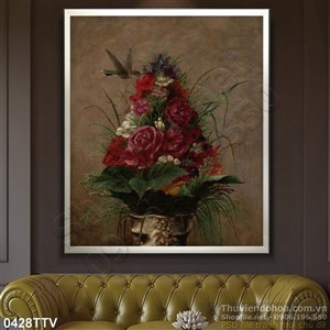Tranh tĩnh vật hoa quả sơn dầu treo tường phòng ăn