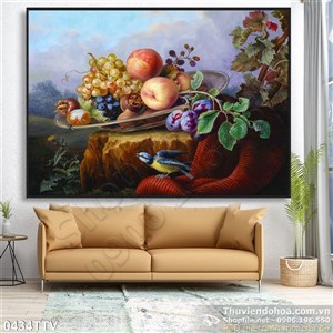 Tranh tĩnh vật hoa quả sơn dầu