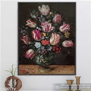 Tranh tĩnh vật hoa quả sơn dầu trang trí phòng ăn