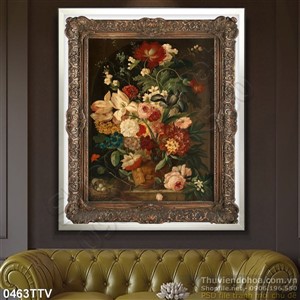 Tranh tĩnh vật hoa quả sơn dầu trang trí nội thất