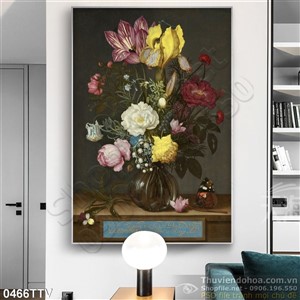 Tranh tĩnh vật hoa quả sơn dầu trang trí tường