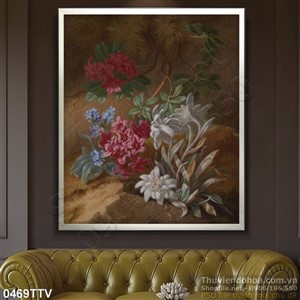 Tranh tĩnh vật hoa quả sơn dầu trang trí phòng đẹp