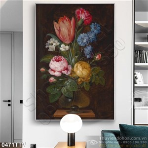 Tranh tĩnh vật hoa quả sơn dầu trang trí phòng ăn