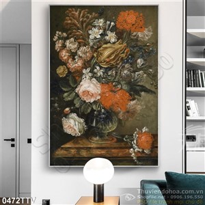 Tranh tĩnh vật hoa quả sơn dầu trang trí đẹp