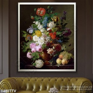 Tranh tĩnh vật hoa quả sơn dầu nghệ thuật
