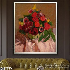 Tranh tĩnh vật hoa quả sơn dầu trang trí phòng ăn