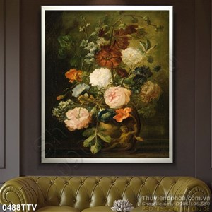 Tranh tĩnh vật hoa quả sơn dầu treo tường nghệ thuật