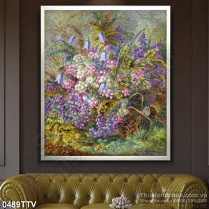 Tranh tĩnh vật hoa quả sơn dầu trang trí phòng ăn