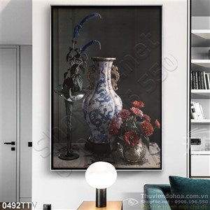 Tranh tĩnh vật hoa quả sơn dầu trang trí tường