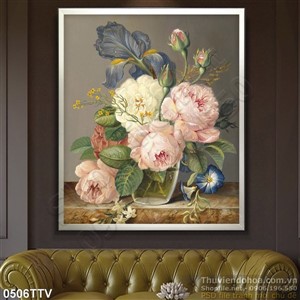 Tranh tĩnh vật hoa quả sơn dầu trang trí treo tường