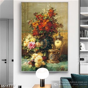 Tranh tĩnh vật hoa quả sơn dầu trang trí phòng