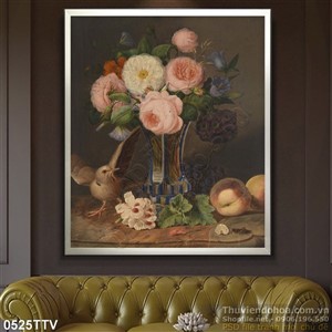 Tranh tĩnh vật hoa quả sơn dầu nghệ thuật đẹp
