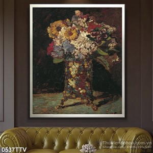 Tranh tĩnh vật hoa quả sơn dầu treo tường