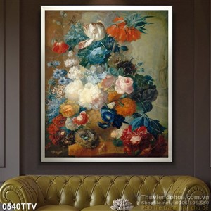 Tranh tĩnh vật hoa quả sơn dầu trang trí phòng ăn