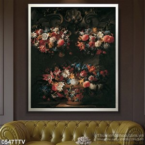 Tranh tĩnh vật hoa quả sơn dầu trang trí bếp