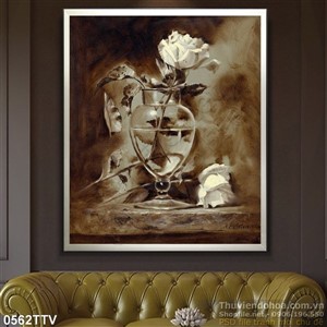 Tranh tĩnh vật hoa quả sơn dầu cổ điển