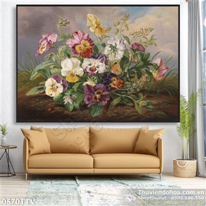 Tranh tĩnh vật hoa quả sơn dầu trang trí treo tường