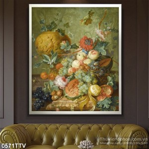 Tranh tĩnh vật hoa quả sơn dầu nghệ thuật