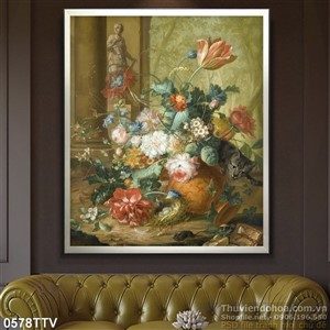 Tranh tĩnh vật hoa quả sơn dầu Châu Âu