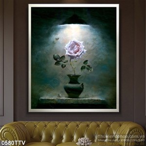 Tranh tĩnh vật hoa quả sơn dầu treo tường