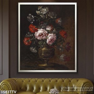 Tranh tĩnh vật hoa quả sơn dầu trang trí phòng ăn
