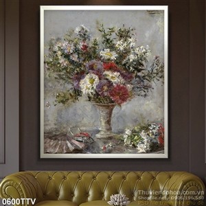 Tranh tĩnh vật hoa quả sơn dầu dán tường đẹp