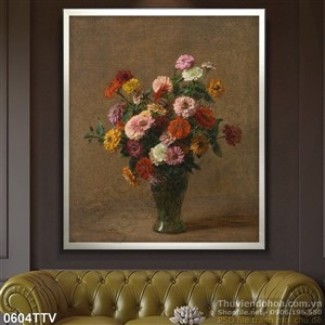 Tranh tĩnh vật hoa quả sơn dầu trang trí tường