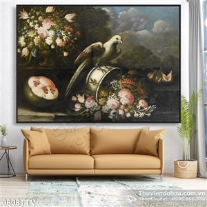 Tranh tĩnh vật hoa quả sơn dầu Châu Âu