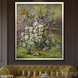 Tranh tĩnh vật hoa quả sơn dầu trang trí