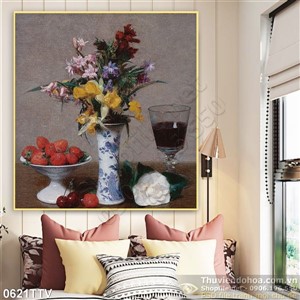 Tranh tĩnh vật hoa quả sơn dầu đẹp
