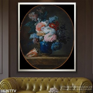 Tranh tĩnh vật hoa quả sơn dầu trang trí phòng khách