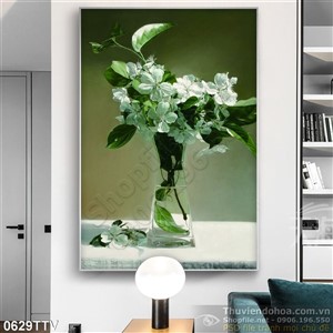 Tranh tĩnh vật hoa quả sơn dầu trang trí phòng ngủ