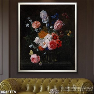 Tranh tĩnh vật hoa quả sơn dầu trang trí phòng khách