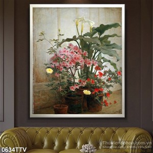 Tranh tĩnh vật hoa quả sơn dầu trang trí phòng