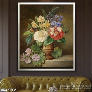 Tranh tĩnh vật hoa quả sơn dầu trang trí phòng ăn