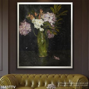 Tranh tĩnh vật hoa quả sơn dầu dán tường đẹp